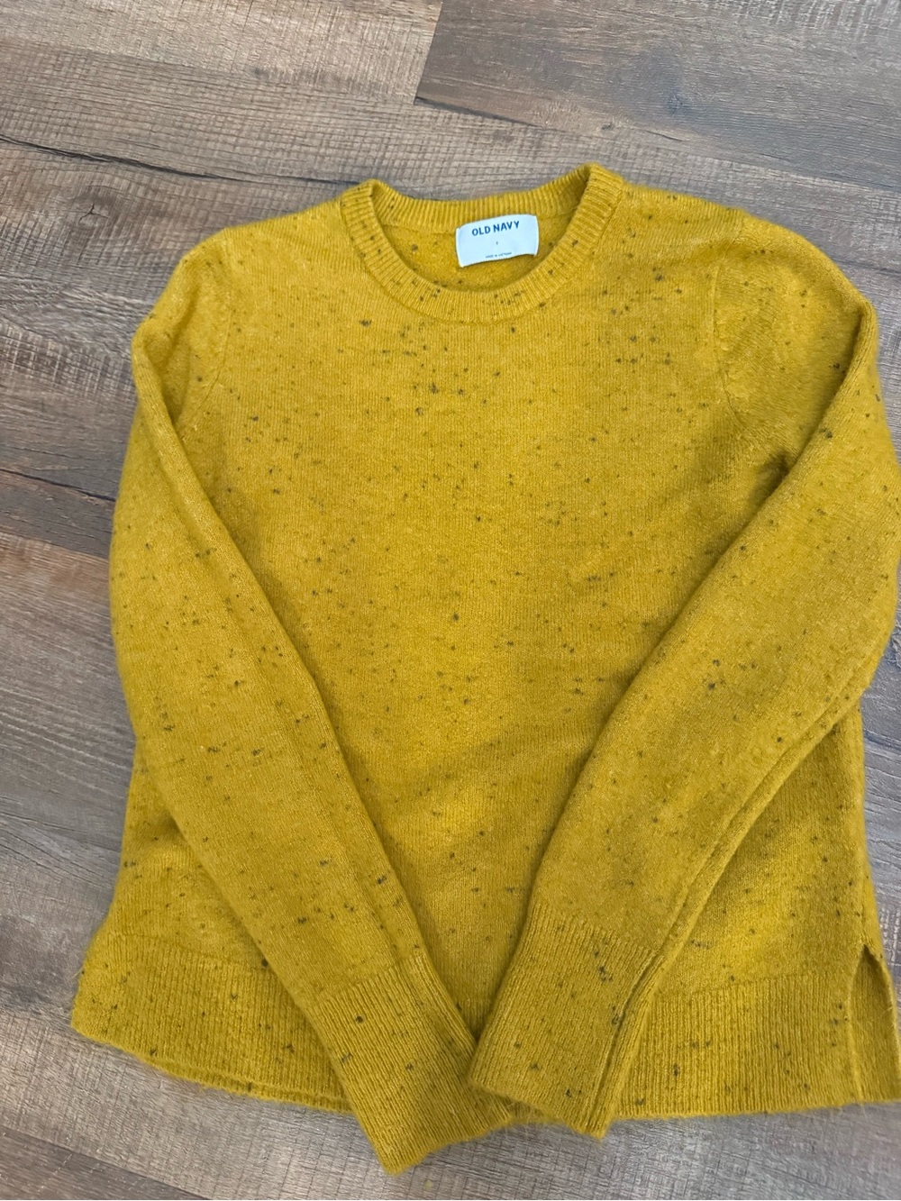 Old Navy Speckled Mustard Crewneck Sweater
